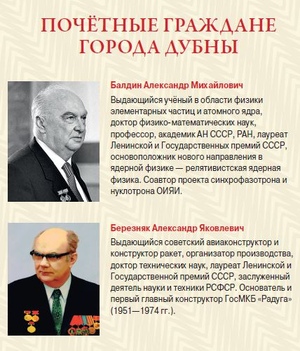 Почетные граждане города Дубны.